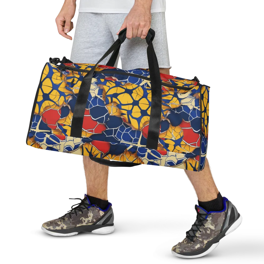 Cobalt Cellwork on Duffle Bag — Front