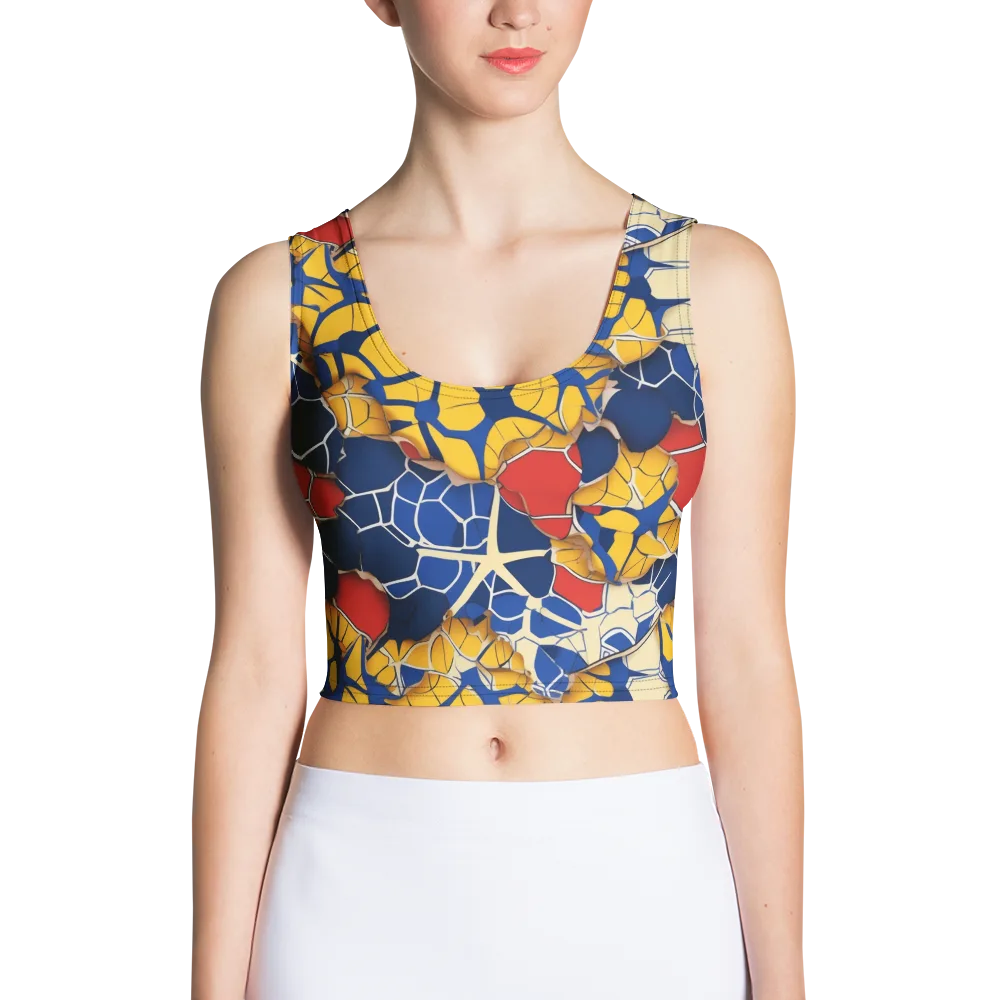 Cobalt Cellwork on Crop Top — Front