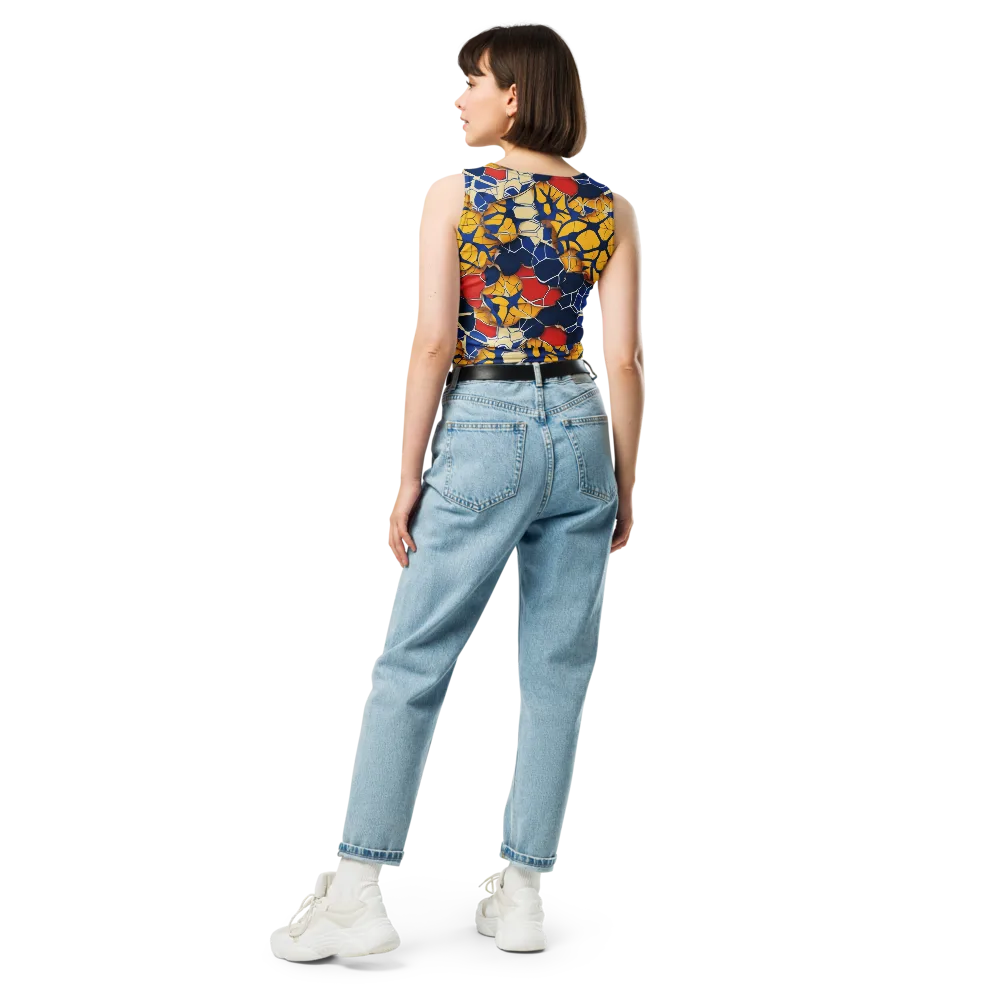 Cobalt Cellwork on Crop Top — Back