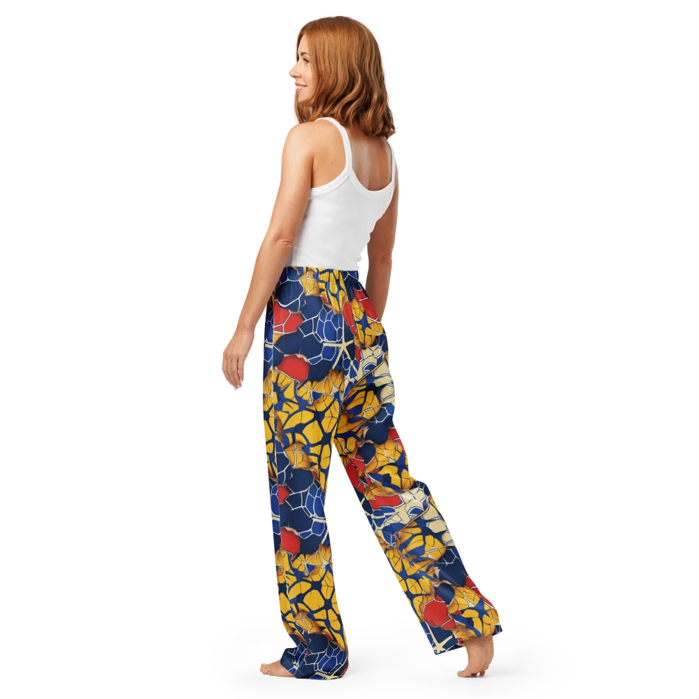 Cobalt Cellwork on Women's Pajama Pants — Back