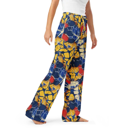 Cobalt Cellwork on a Women's Pajama Pants