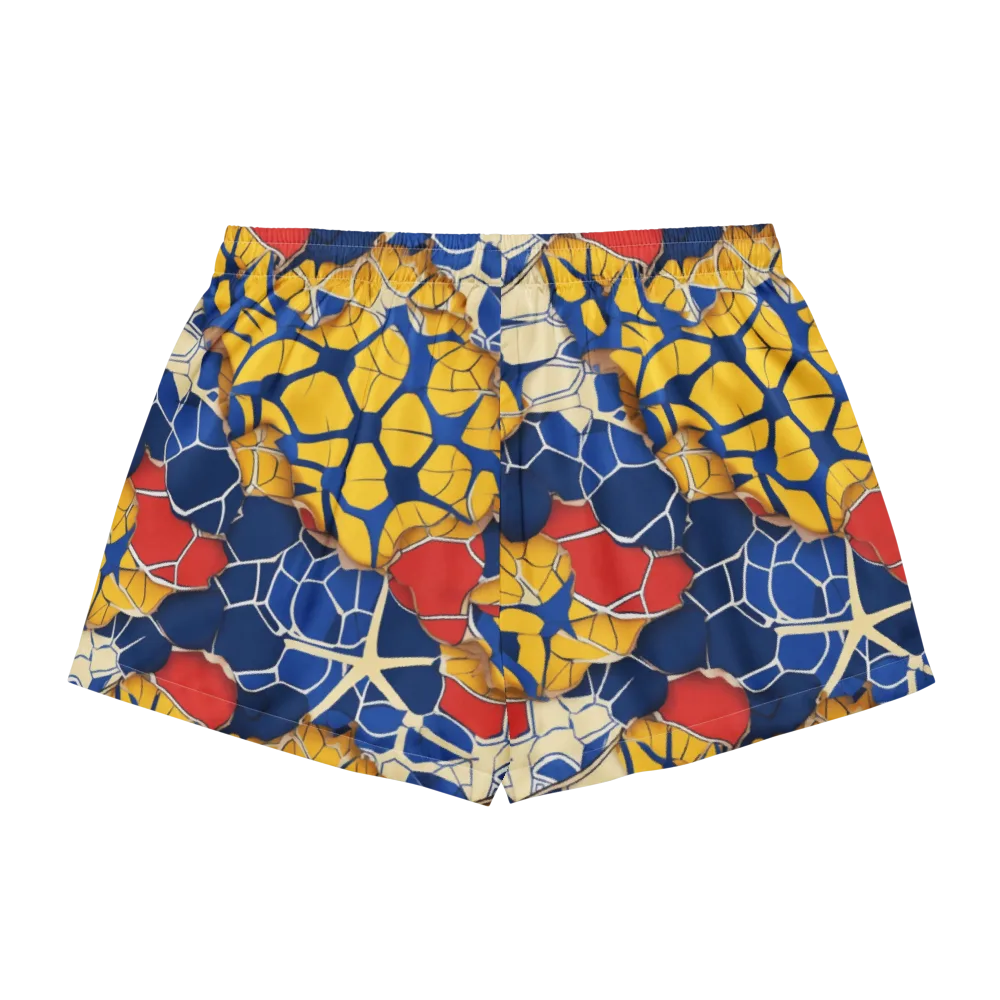 Cobalt Cellwork on Women's Pajama Shorts — Back