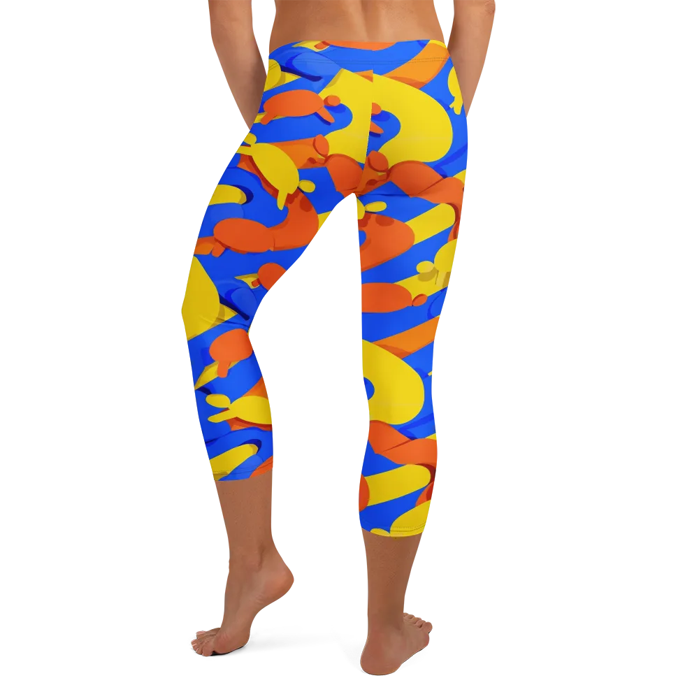 Electric Picnic on Capri Leggings — Back