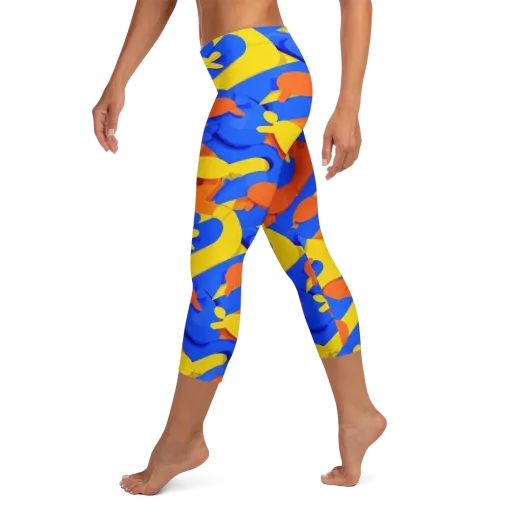 Electric Picnic on a Capri Leggings