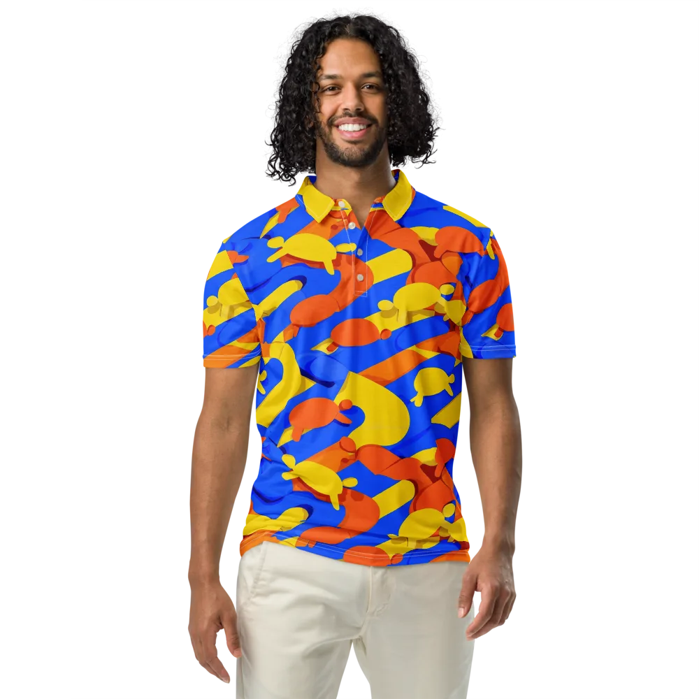 Electric Picnic on Men's Slim Fit Polo Shirt — Front