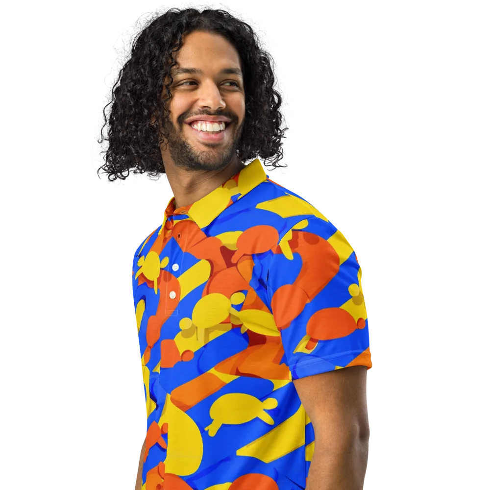 Electric Picnic on Men's Slim Fit Polo Shirt — Left Front