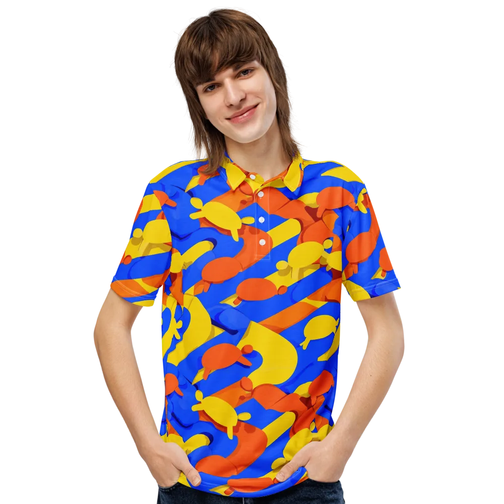 Electric Picnic on Men's Slim Fit Polo Shirt — Front
