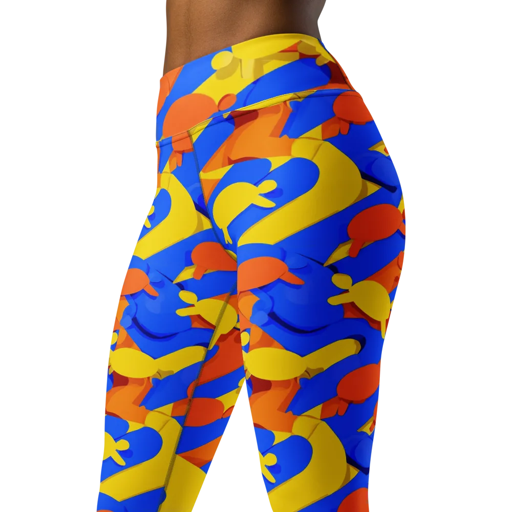 Electric Picnic on Yoga Leggings — Left Front