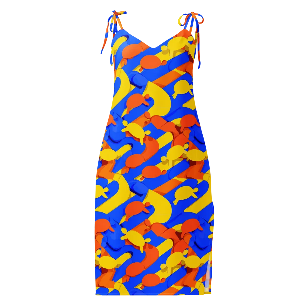 Electric Picnic on Slip Dress — Front