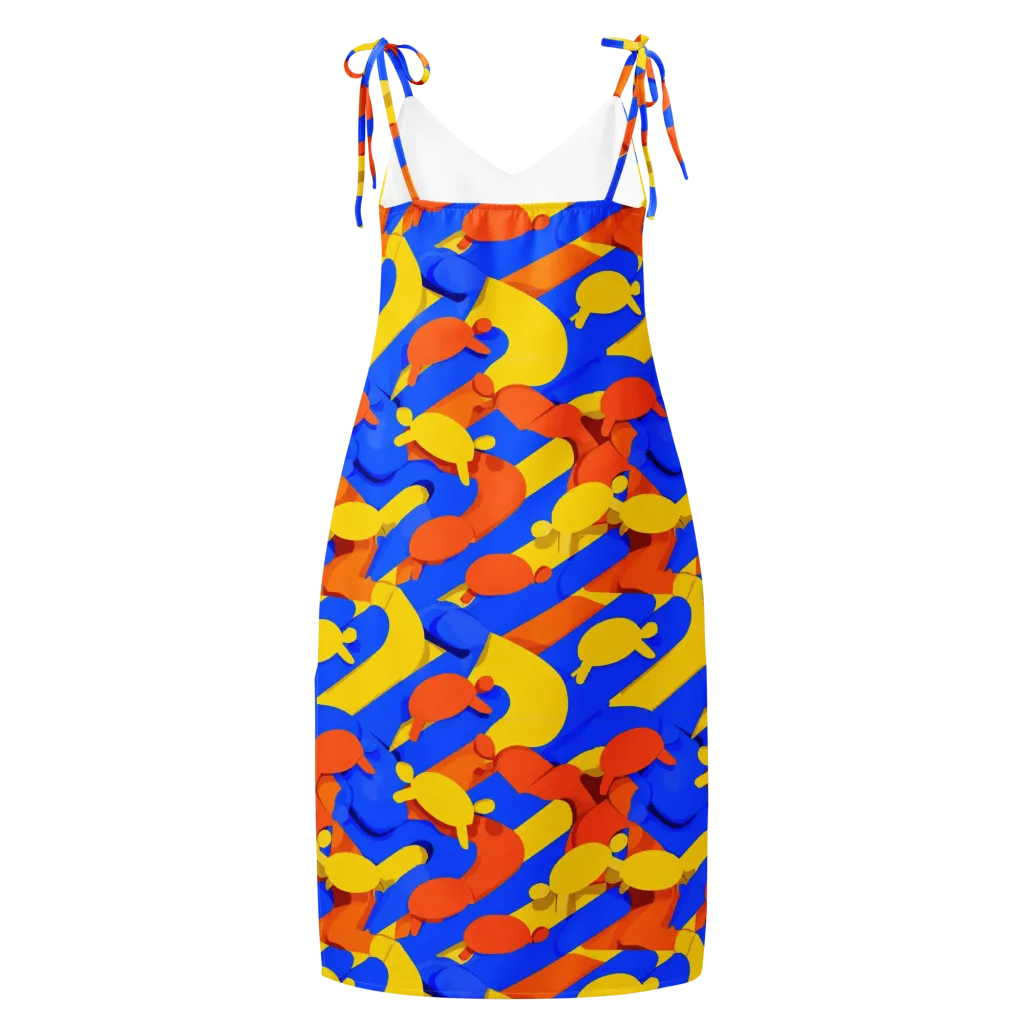 Electric Picnic on Slip Dress — Back