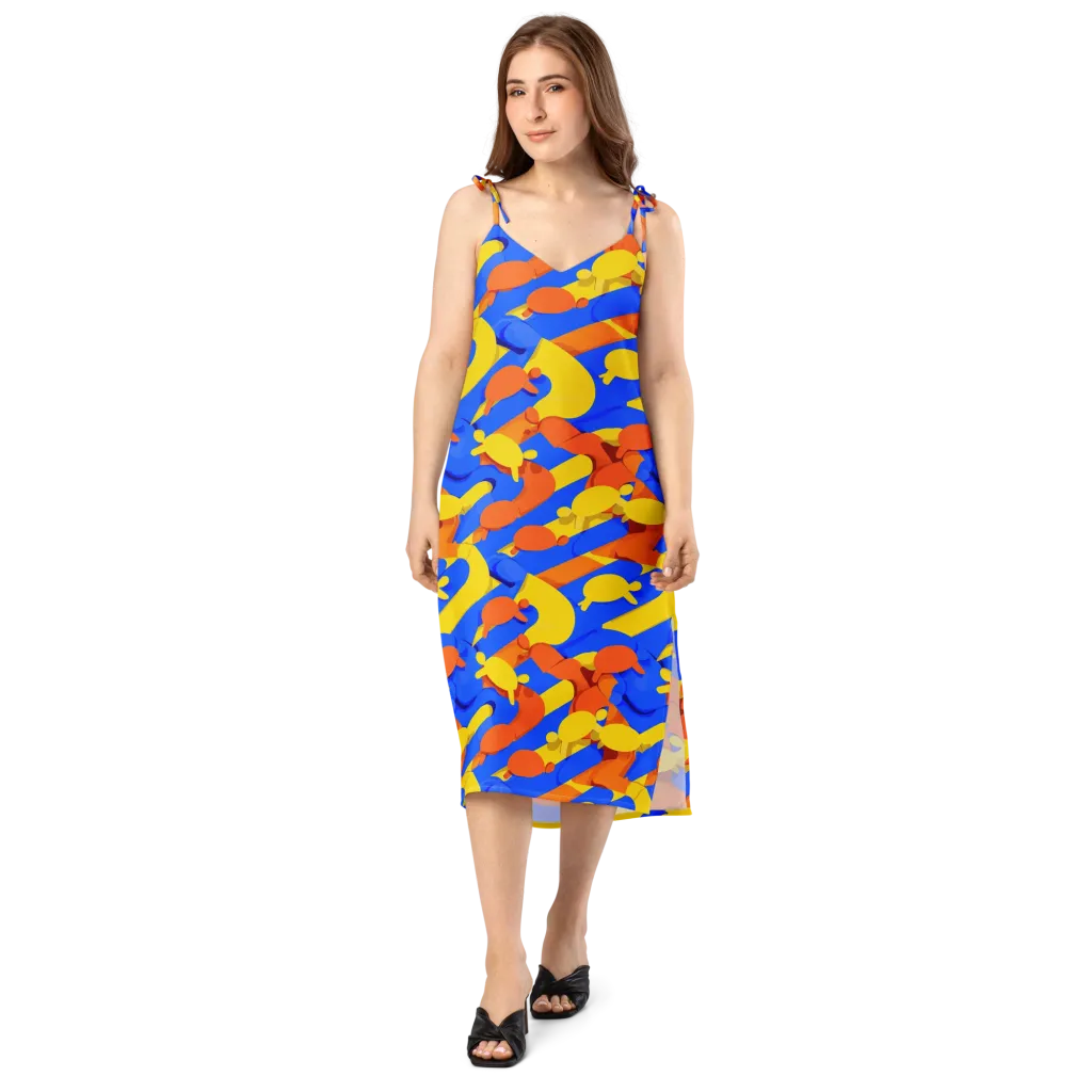 Electric Picnic on Slip Dress — Front