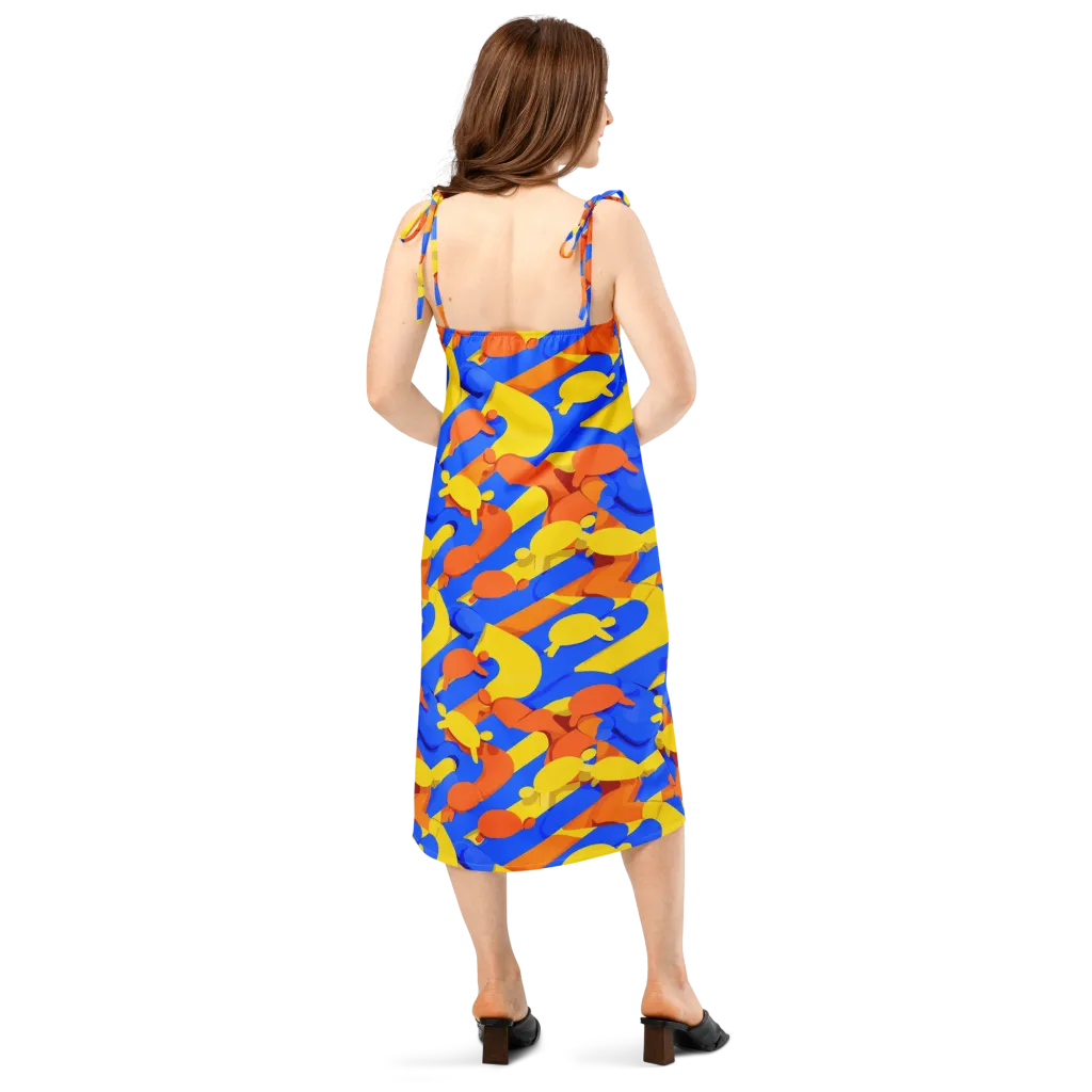 Electric Picnic on Slip Dress — Back