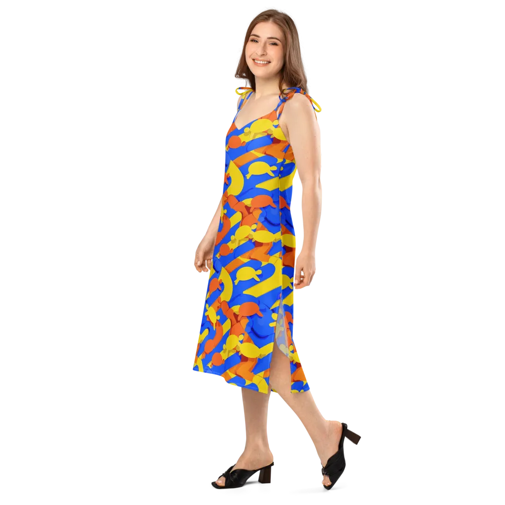 Electric Picnic on Slip Dress — Left Front