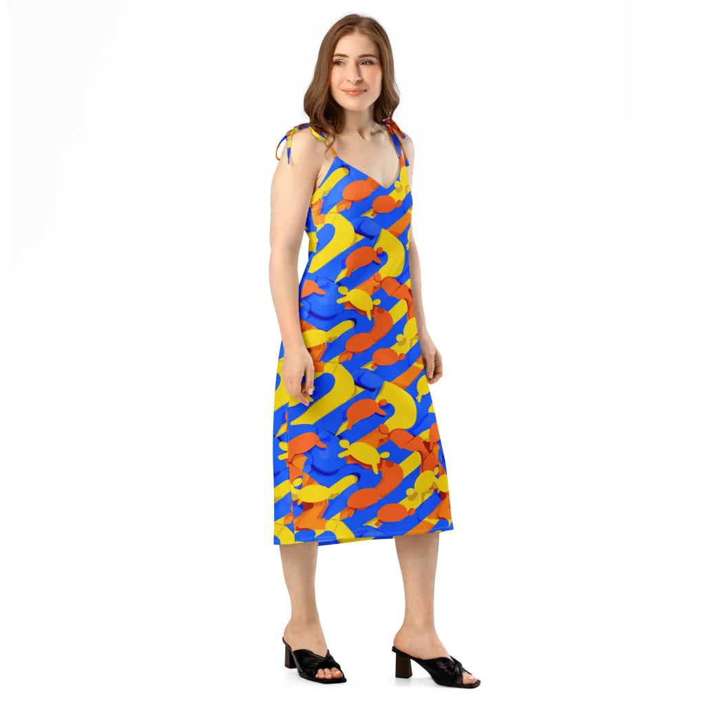 Electric Picnic on Slip Dress — Right Front