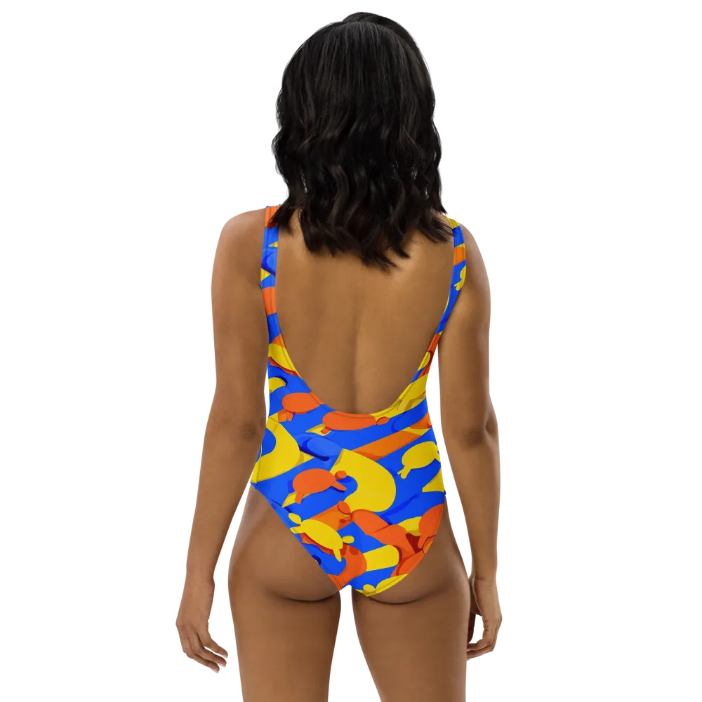 Electric Picnic on One-Piece Swimsuit — Back
