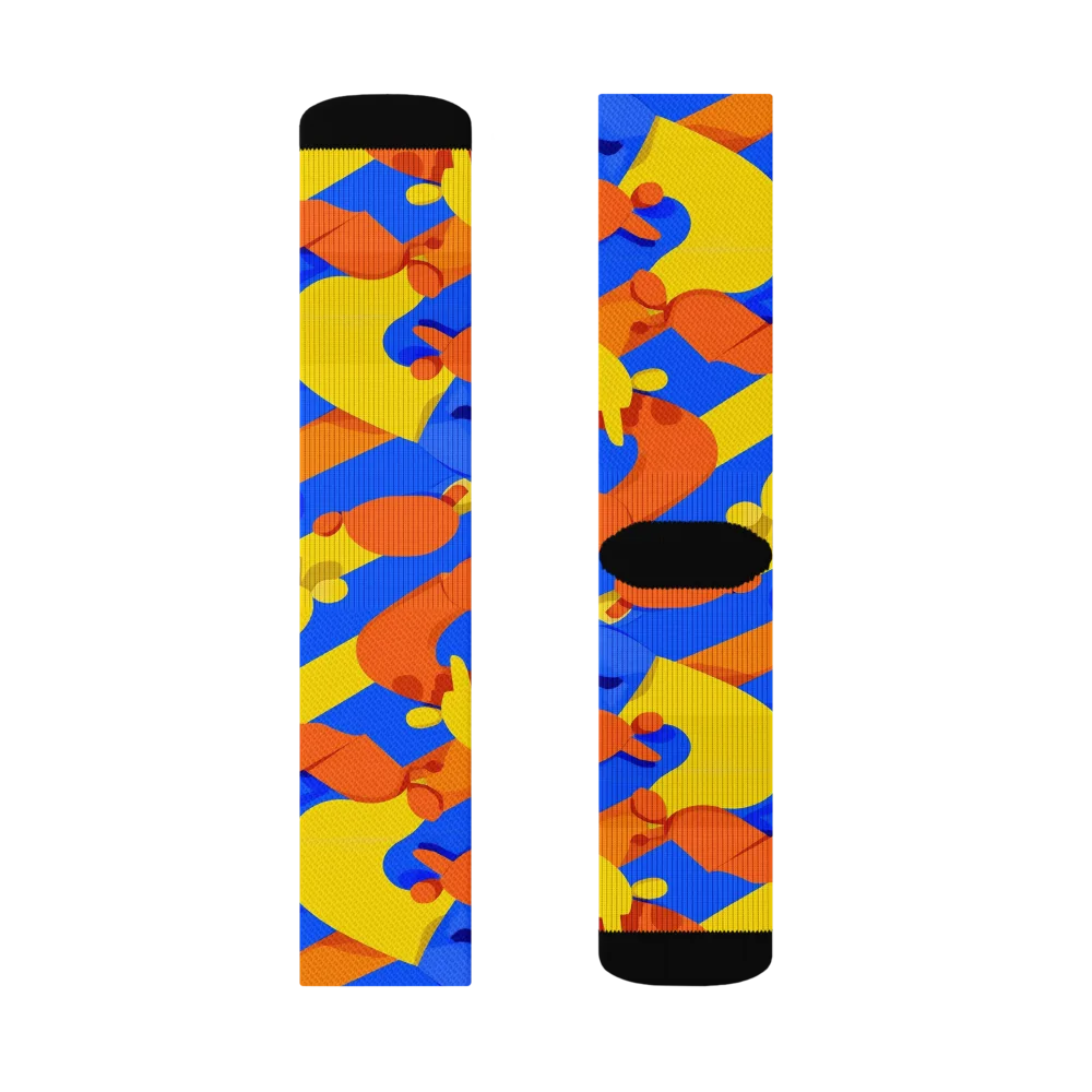 Electric Picnic on Socks — Left Sock