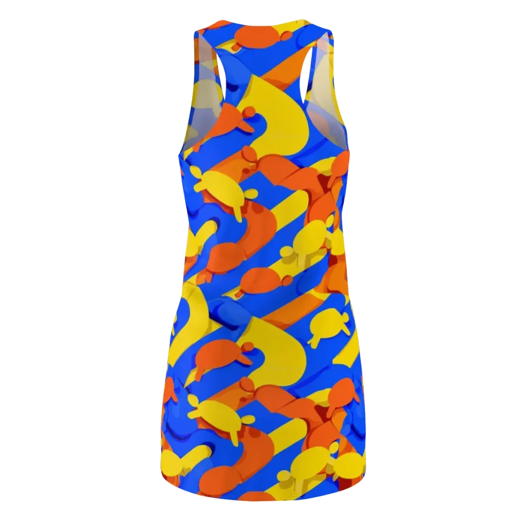 Electric Picnic on Racerback Dress — Back
