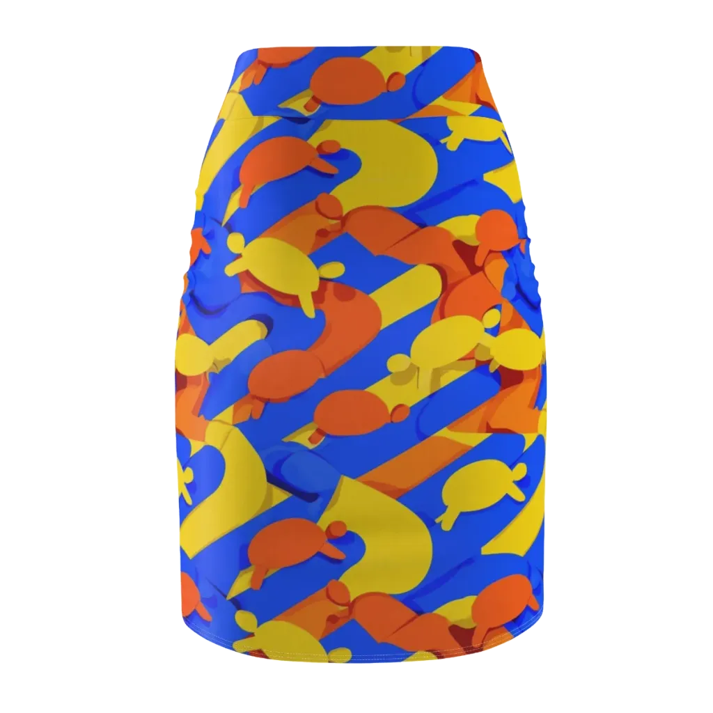 Electric Picnic on Pencil Skirt — Back