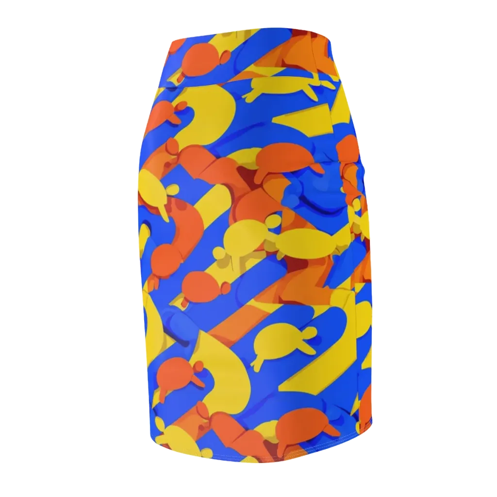 Electric Picnic on Pencil Skirt — Back Side