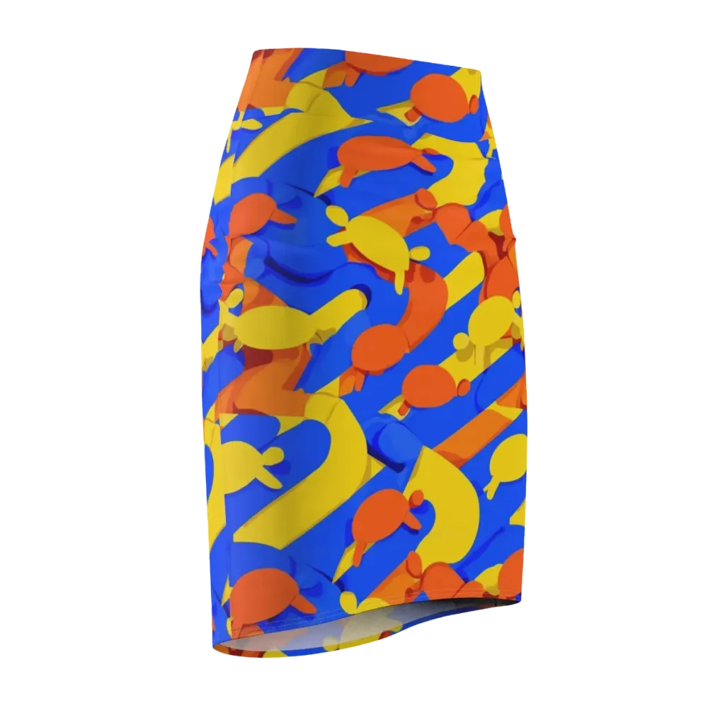 Electric Picnic on Pencil Skirt — Front Side