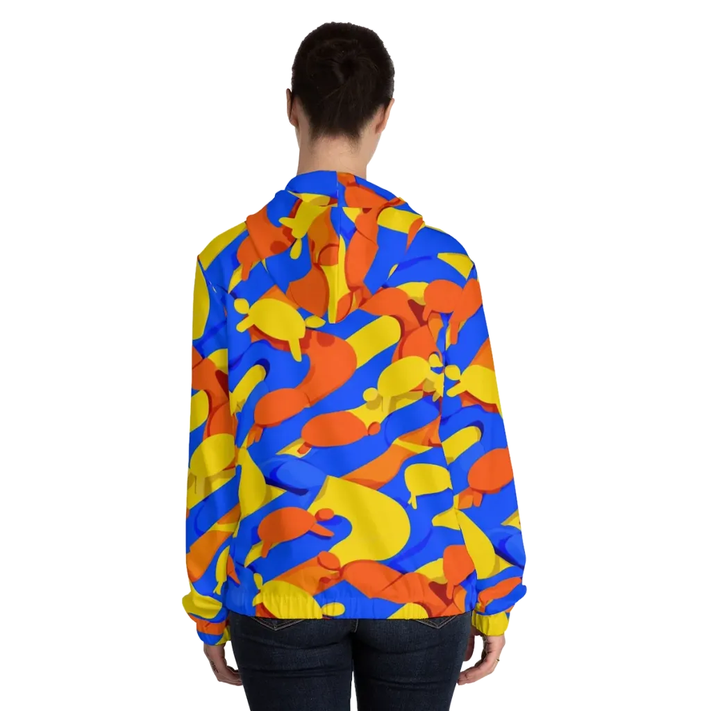 Electric Picnic on Women's Full-Zip Hoodie — Back On Person