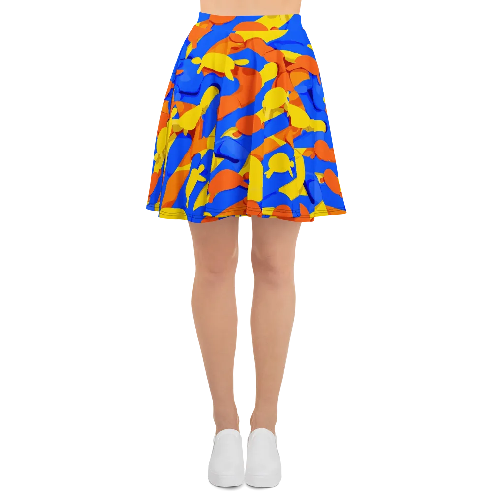Electric Picnic on Skater Skirt — Front