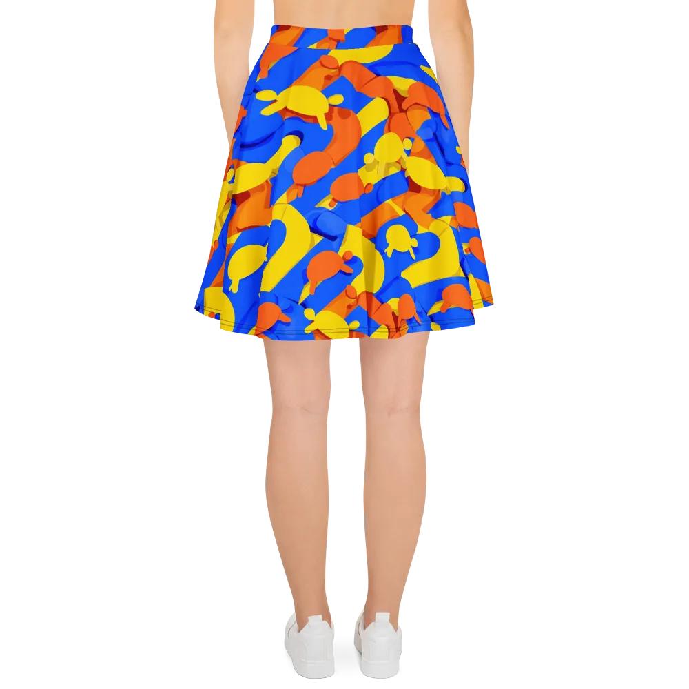 Electric Picnic on Skater Skirt — Back