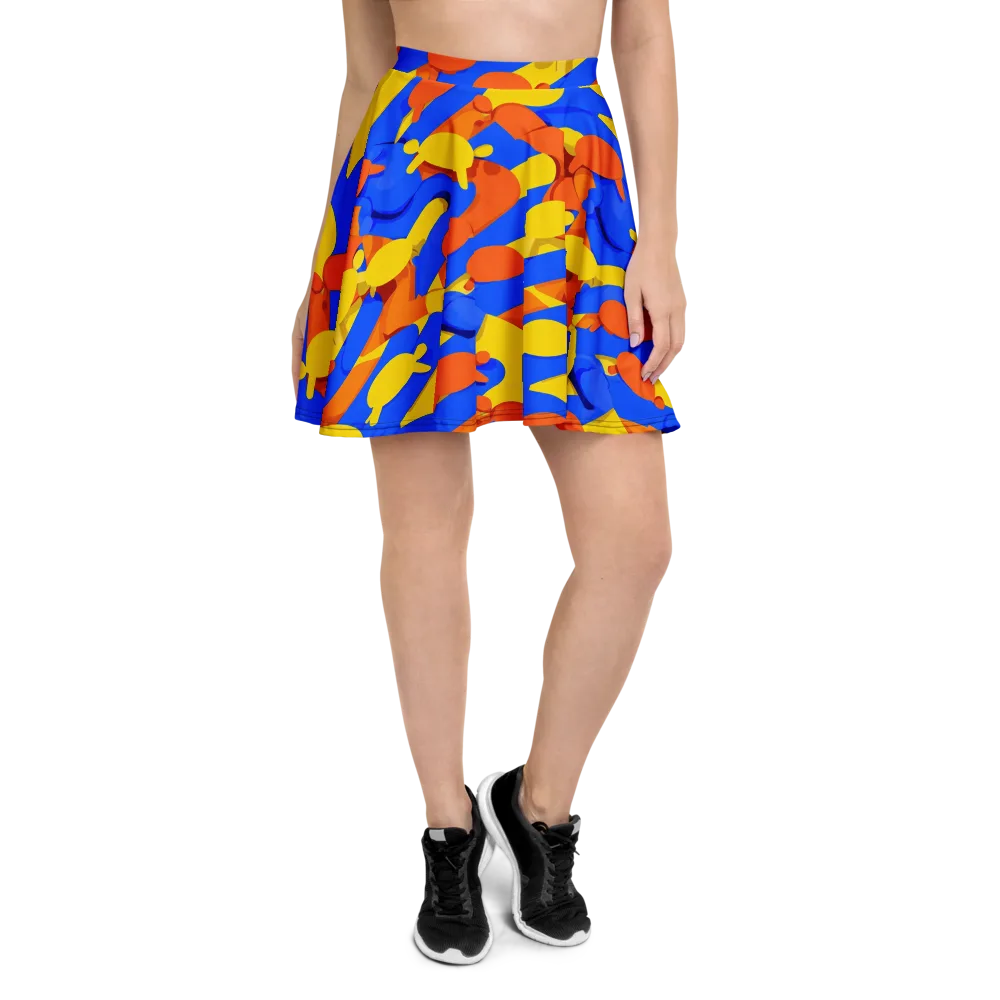 Electric Picnic on Skater Skirt — Front