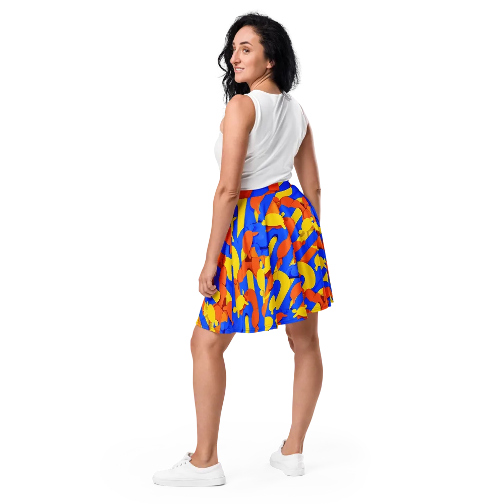 Electric Picnic on Skater Skirt — Back