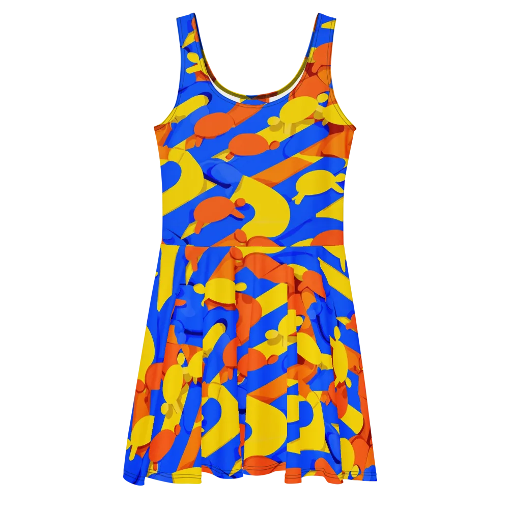 Electric Picnic on Skater Dress — Front