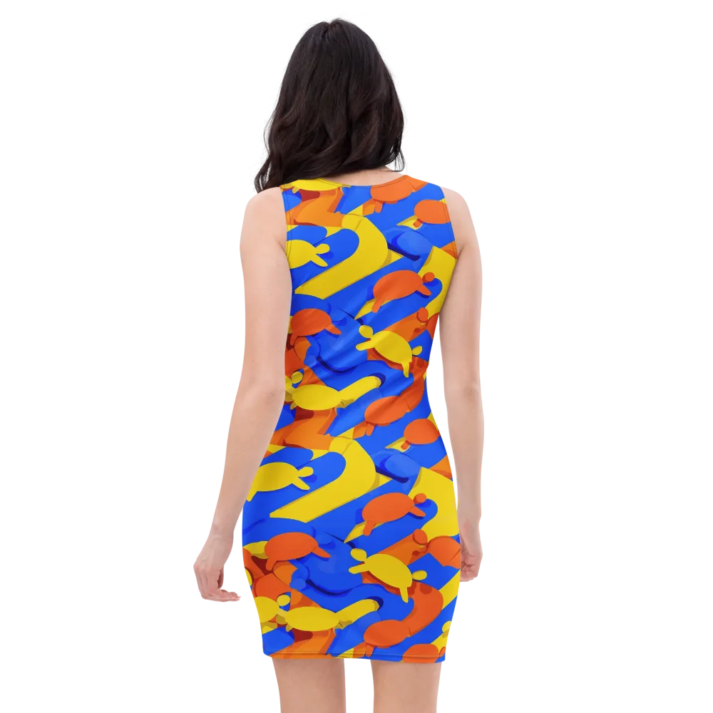 Electric Picnic on Bodycon Dress — Back