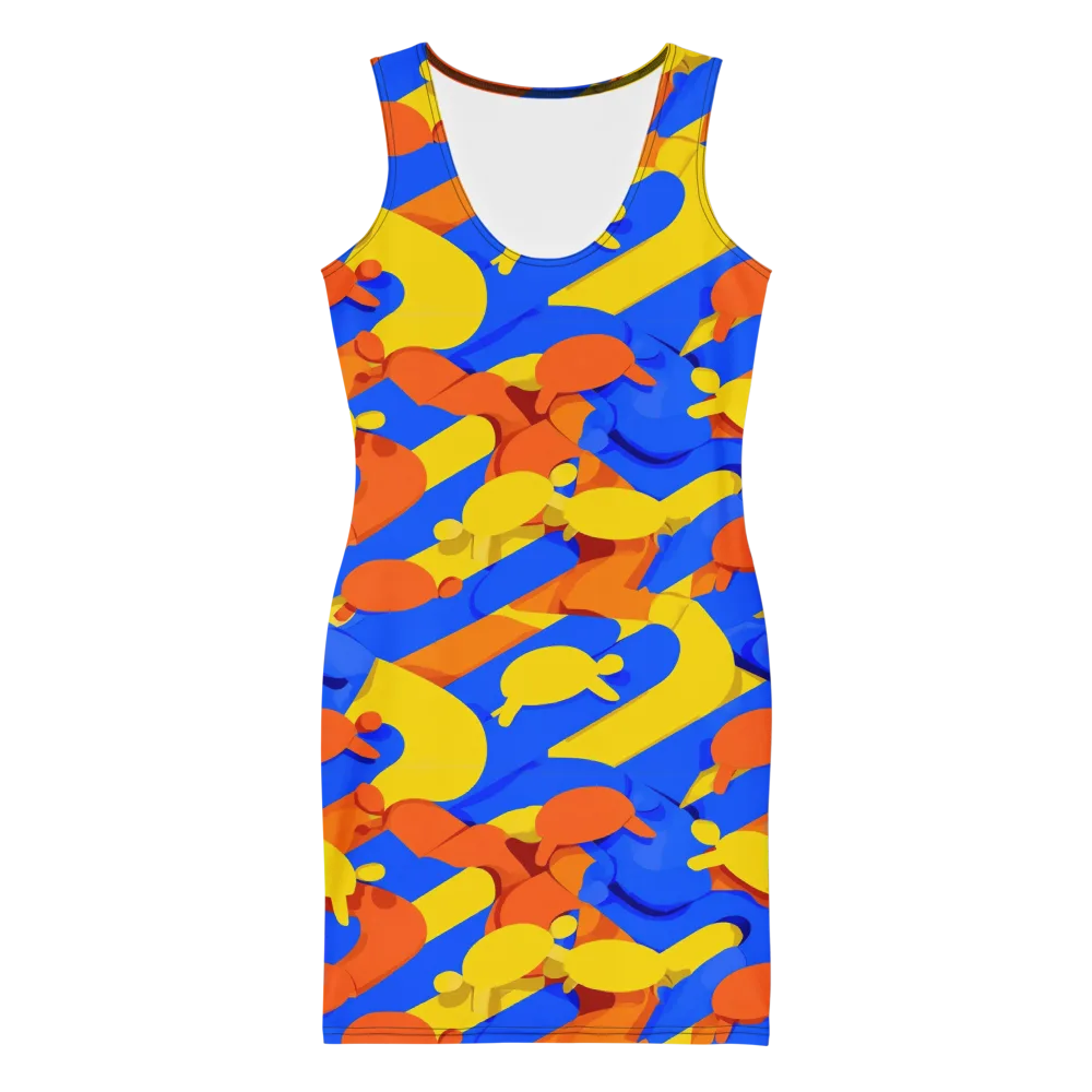 Electric Picnic on Bodycon Dress — Front