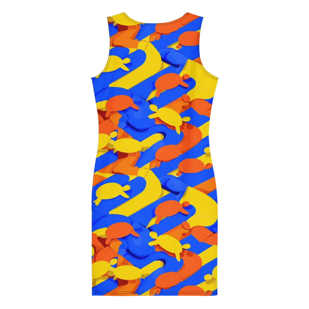 Electric Picnic on Bodycon Dress — Back