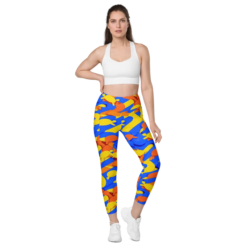 Electric Picnic on Leggings with Pockets — Front