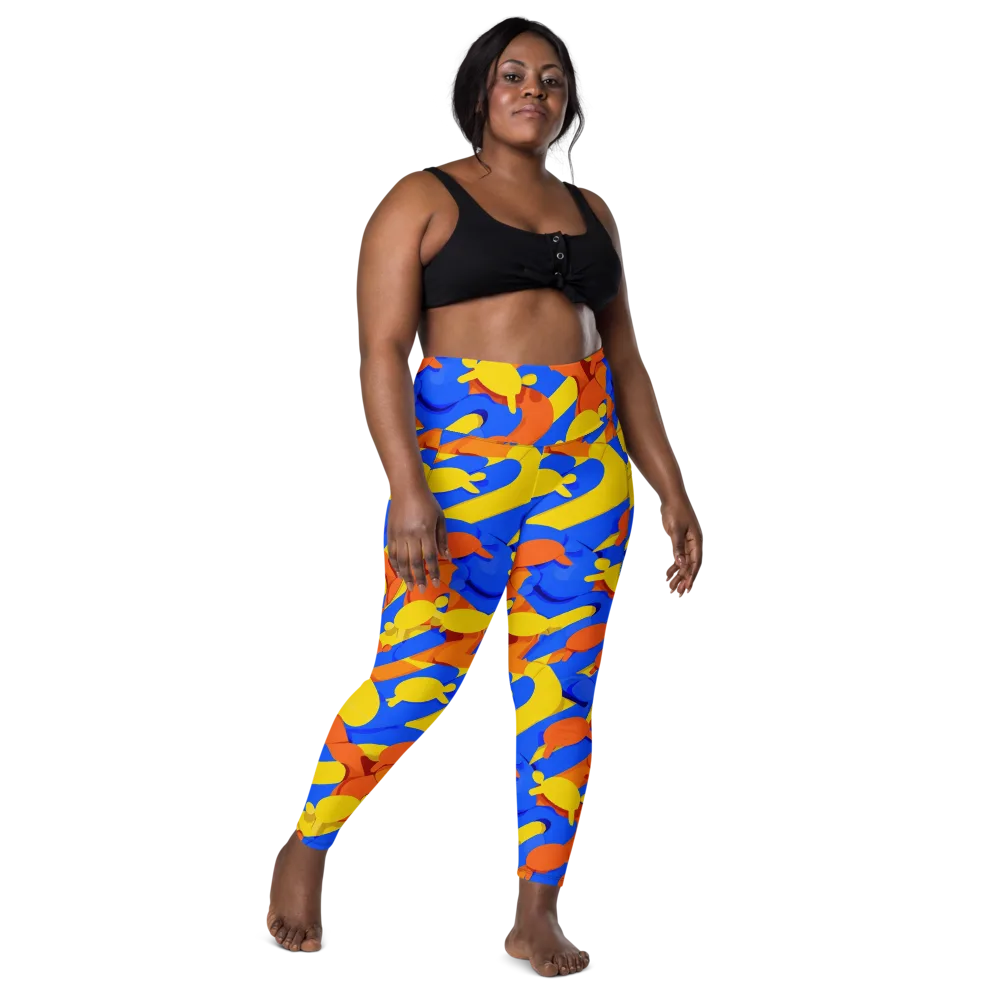 Electric Picnic on Leggings with Pockets — Front