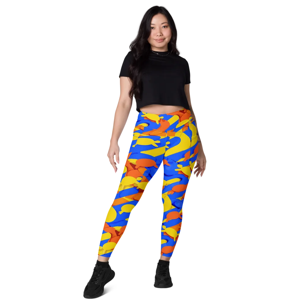 Electric Picnic on Leggings with Pockets — Front