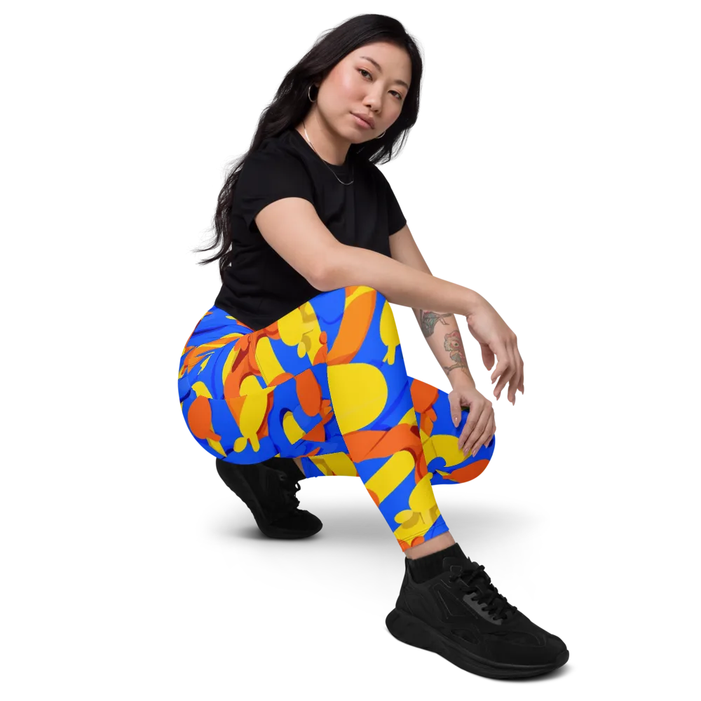Electric Picnic on Leggings with Pockets — Right Front