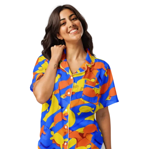 Electric Picnic on a Women's Short Sleeve Pajama Top