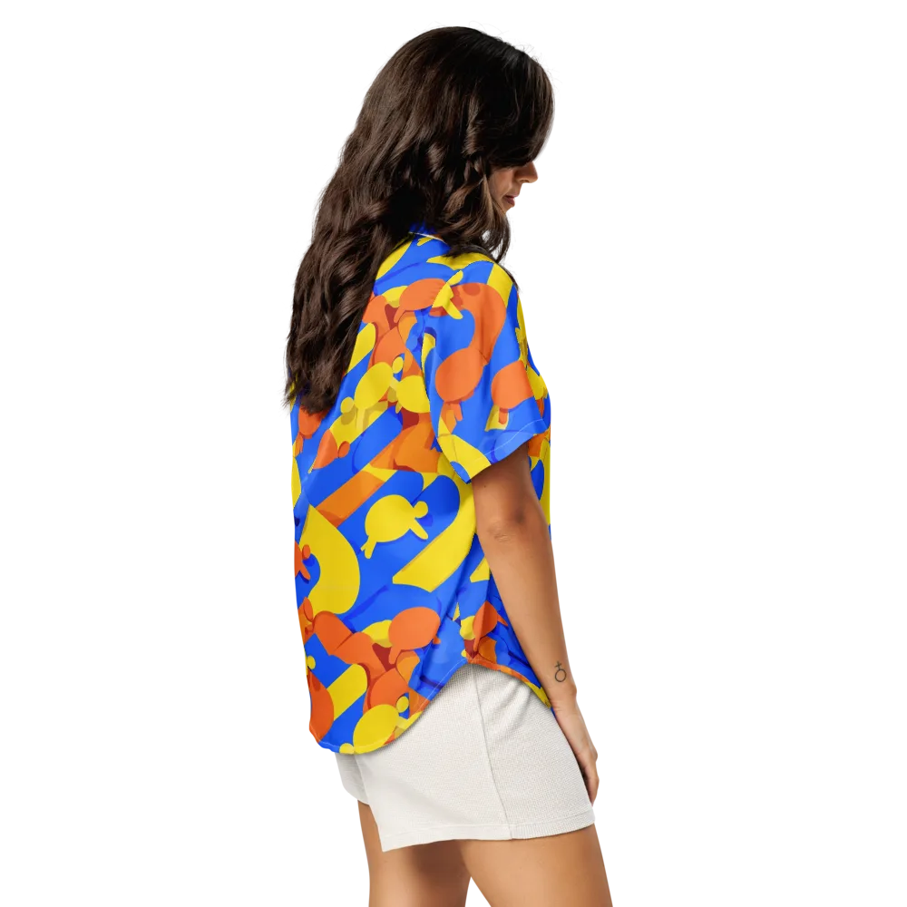Electric Picnic on Women's Short Sleeve Pajama Top — Right Back
