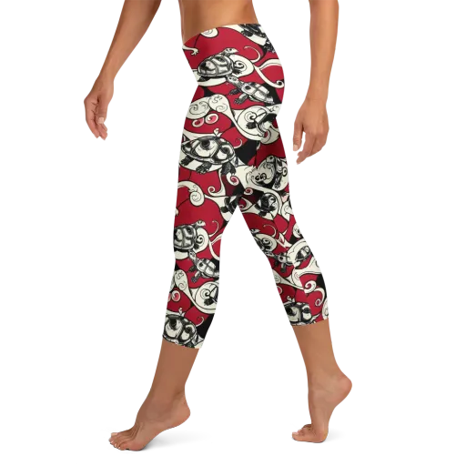 Crimson Tortoise on a Capri Leggings
