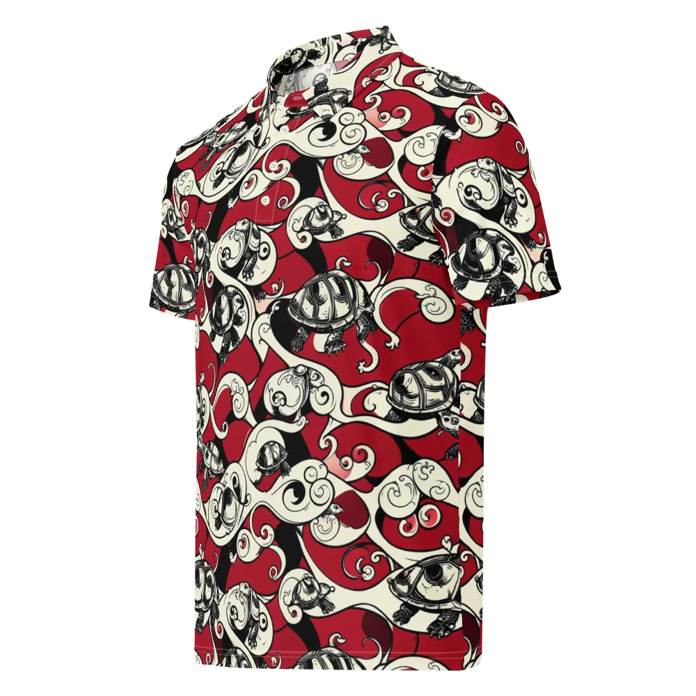 Crimson Tortoise on Men's Slim Fit Polo Shirt — Left Front