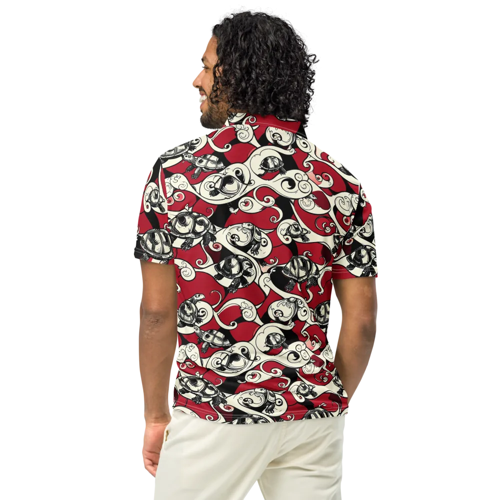 Crimson Tortoise on Men's Slim Fit Polo Shirt — Back