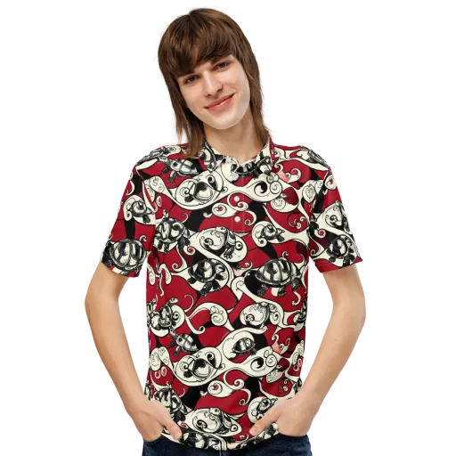 Crimson Tortoise on a Men's Slim Fit Polo Shirt