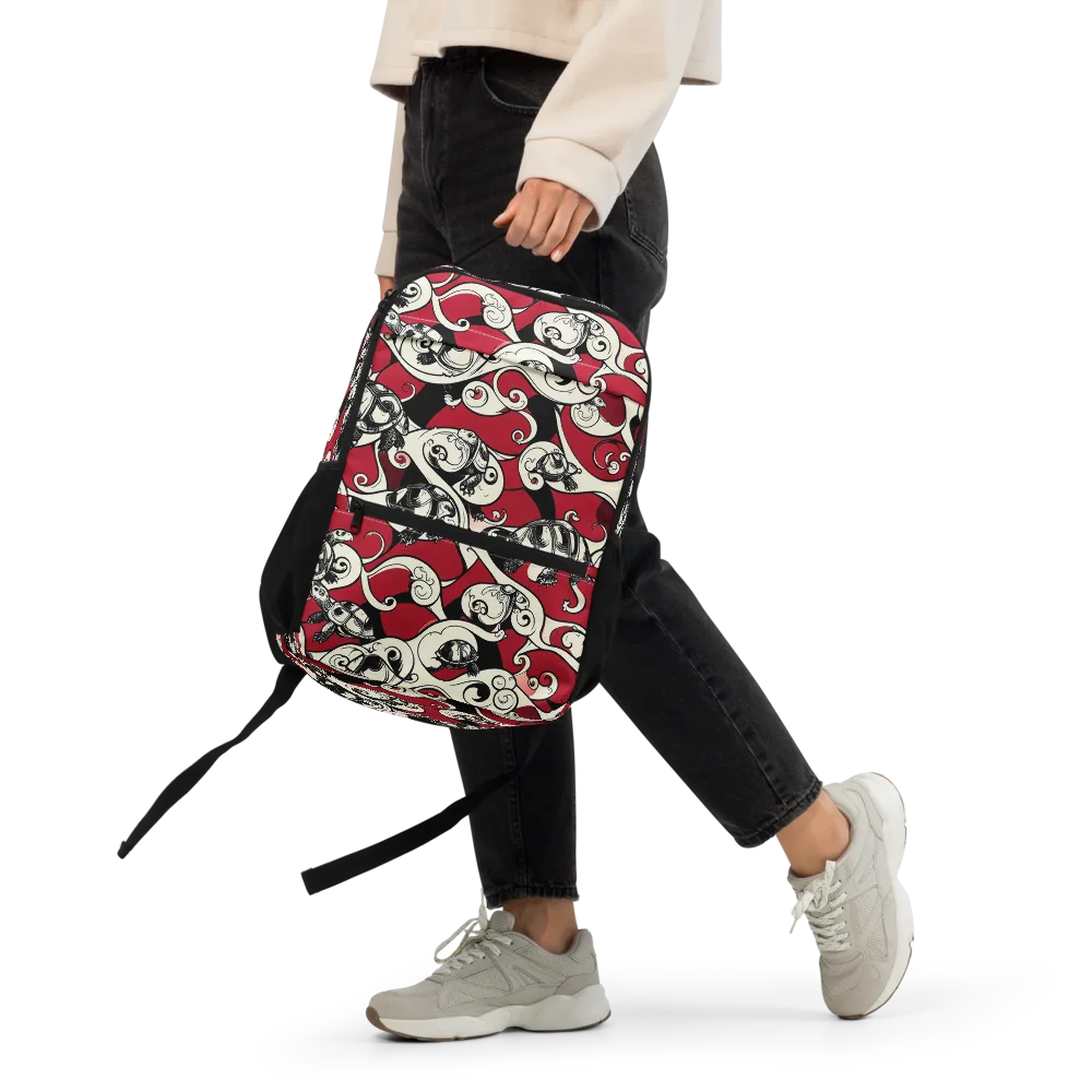 Crimson Tortoise on Utility Backpack — Front