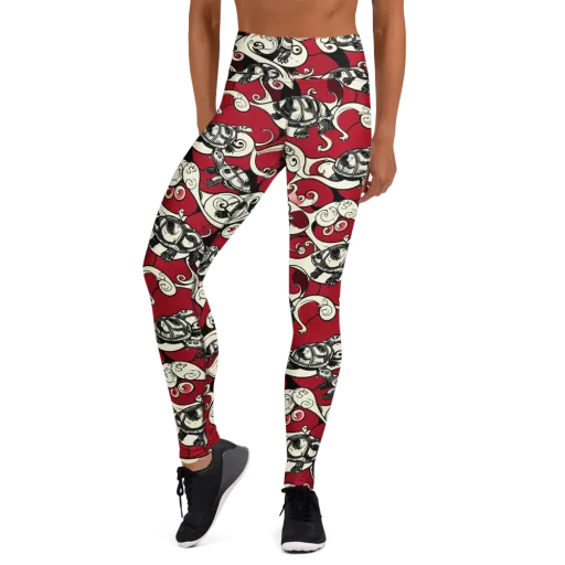 Crimson Tortoise on a Yoga Leggings