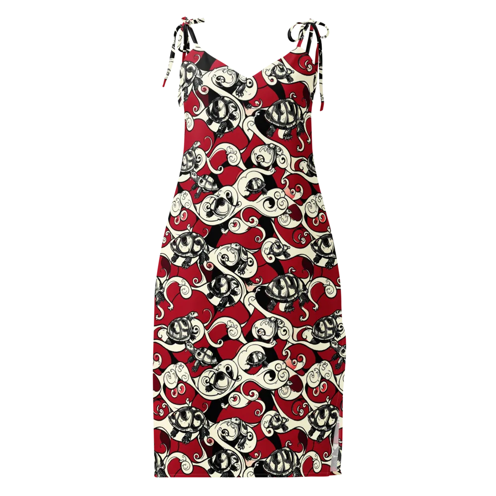 Crimson Tortoise on Slip Dress — Front