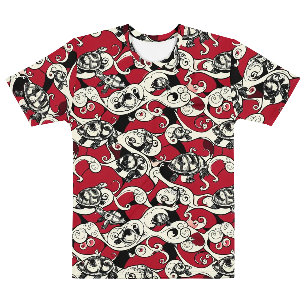 Crimson Tortoise on Men's Cotton Crew Neck T-Shirt — Front