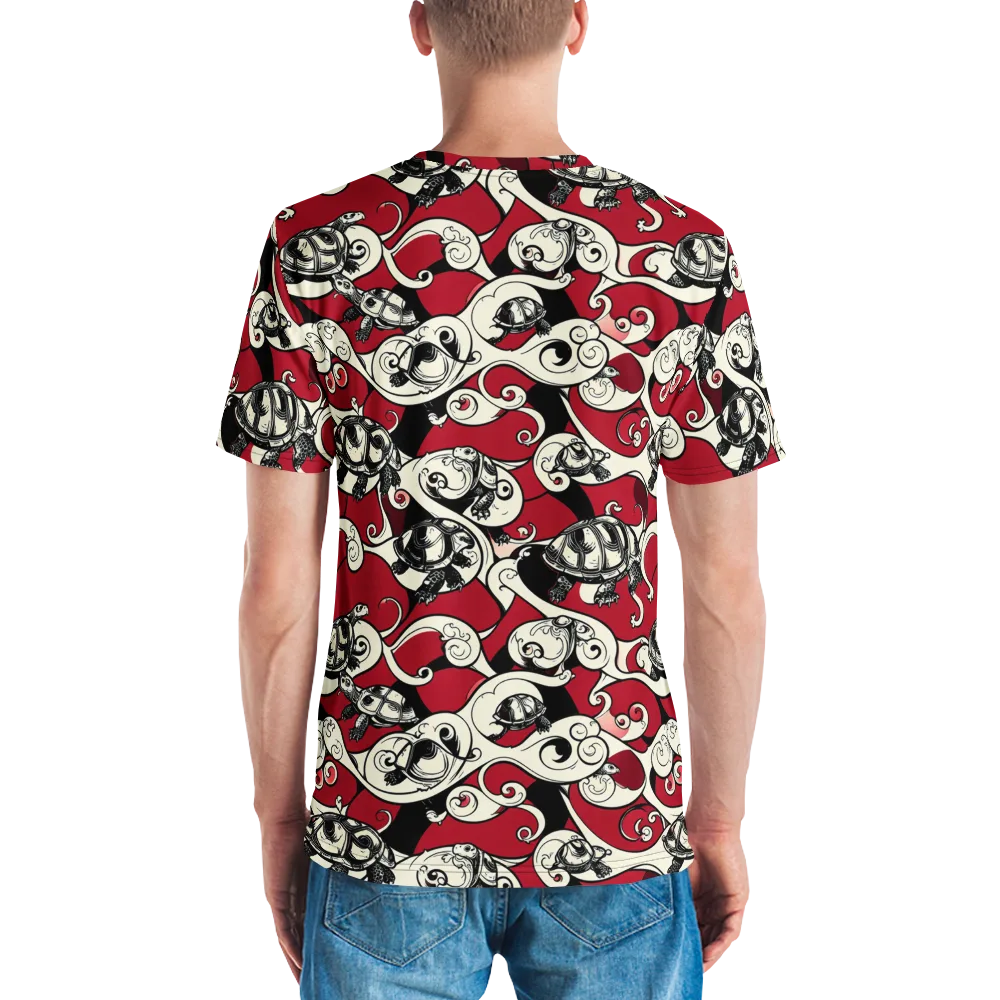 Crimson Tortoise on Men's Crew Neck T-Shirt — Back