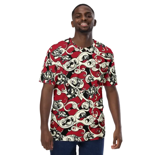 Crimson Tortoise on a Men's Crew Neck T-Shirt