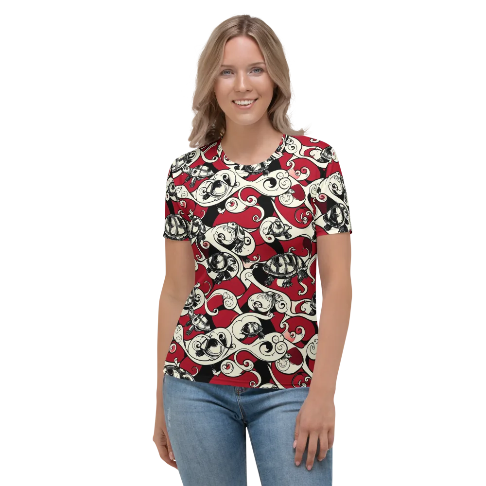 Crimson Tortoise on Women's Crew Neck T-Shirt — Front